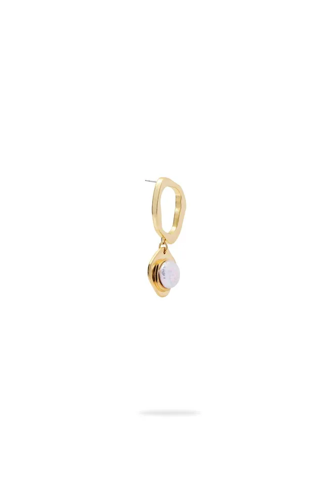 Women Iris Ring Pearl Drop Earring Gold Pearl Aje Jewellery