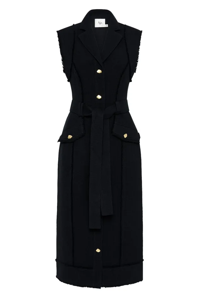 Women Isabel Utility Midi Dress Black Aje Dresses