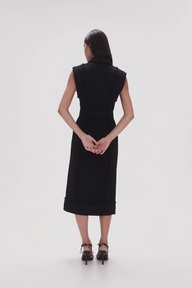 Women Isabel Utility Midi Dress Black Aje Dresses
