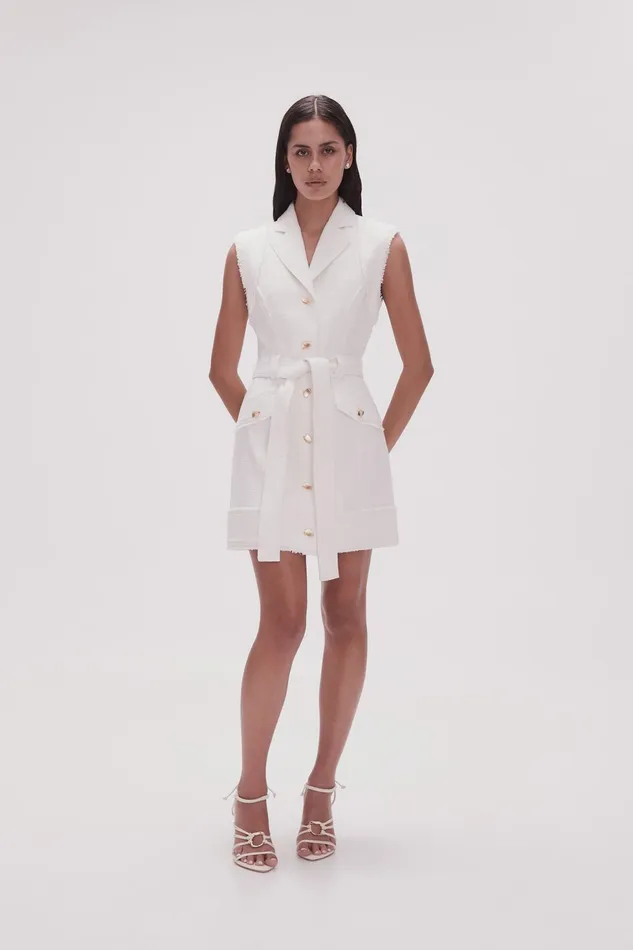 Women Isabel Utility Mini Dress Ivory Aje Dresses