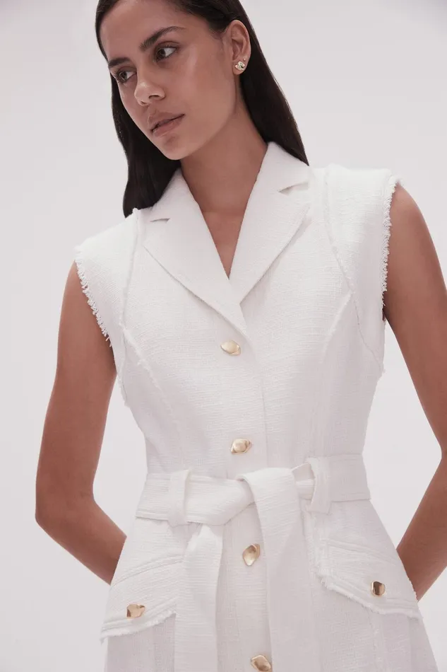 Women Isabel Utility Mini Dress Ivory Aje Dresses