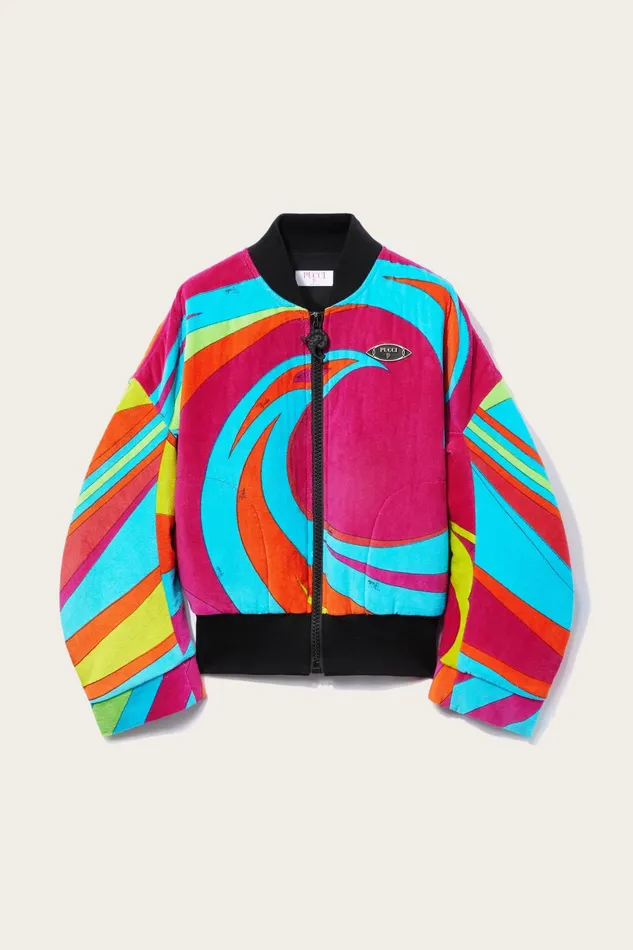 Women Jackets PUCCI CigniPrint Velvet Bomber Jacket