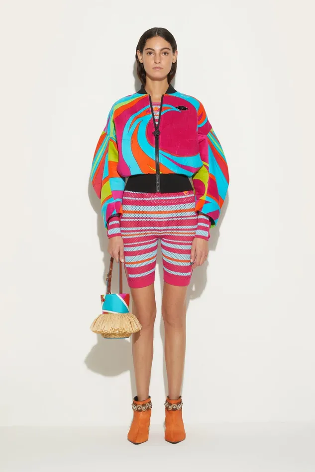 Women Jackets PUCCI CigniPrint Velvet Bomber Jacket