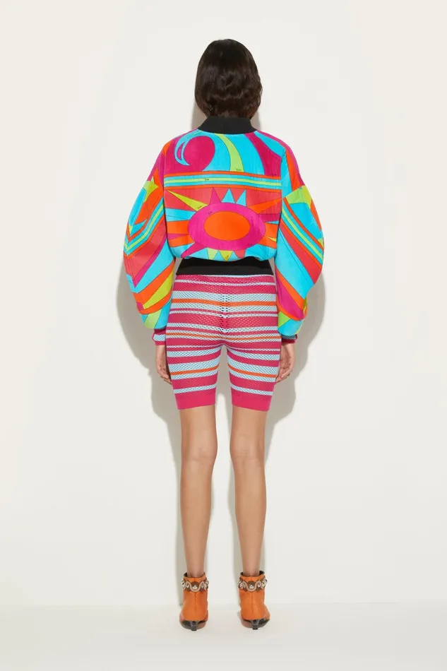 Women Jackets PUCCI CigniPrint Velvet Bomber Jacket