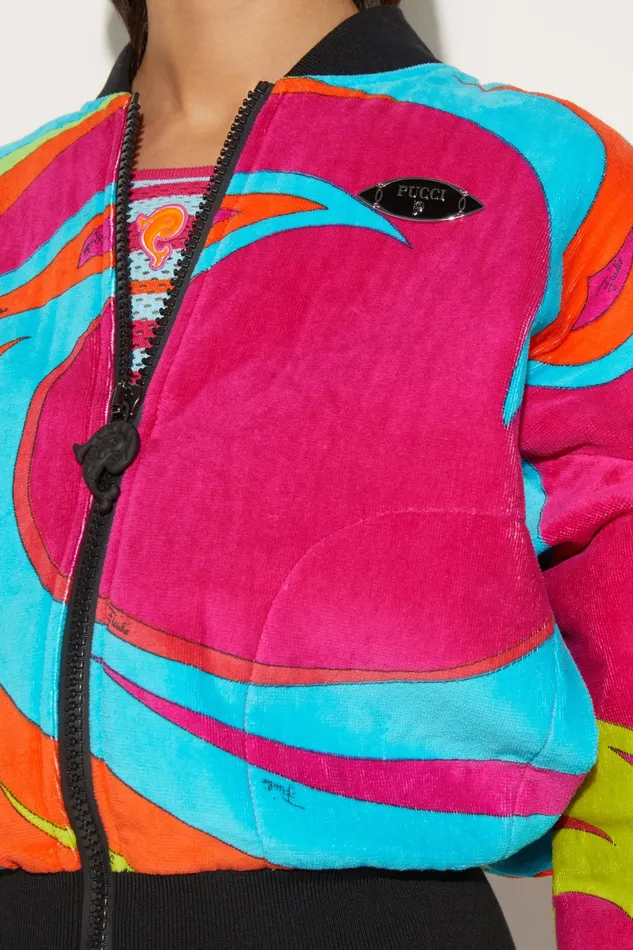 Women Jackets PUCCI CigniPrint Velvet Bomber Jacket