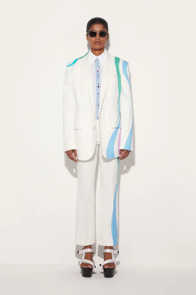 Women Jackets PUCCI MarmoPrint SingleBreasted Blazer