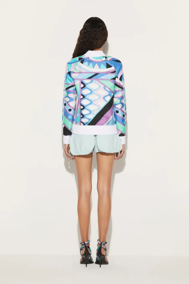 Women Jackets PUCCI VivaraPrint SilkTwill Bomber Jacket