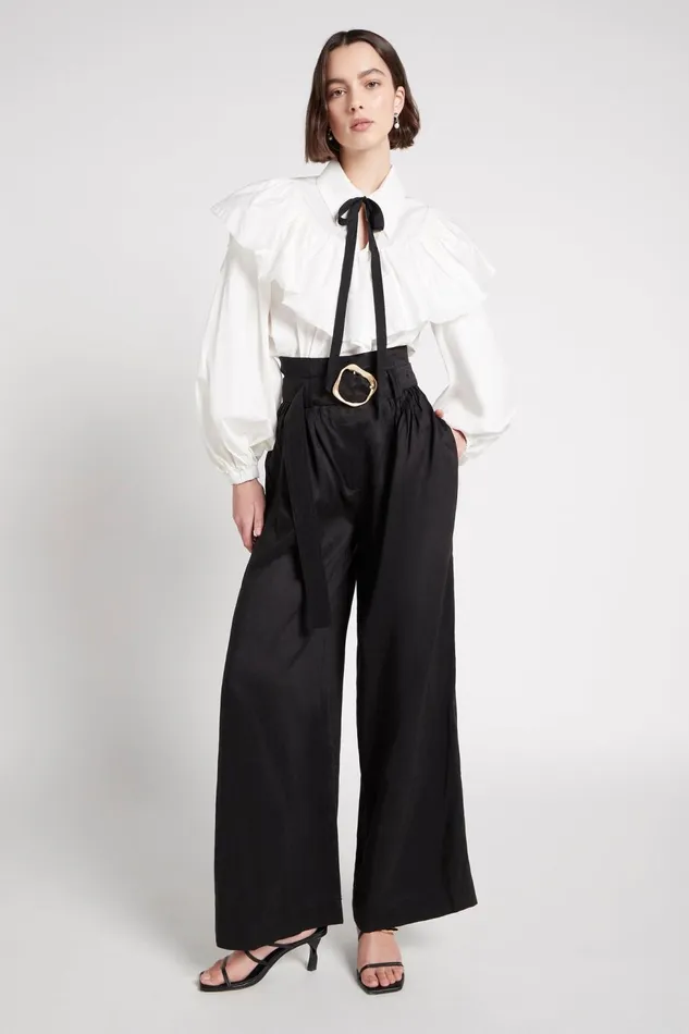 Women Jacquelyn Wide Leg Pant Black Aje Pants