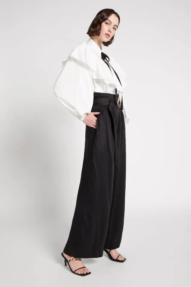 Women Jacquelyn Wide Leg Pant Black Aje Pants