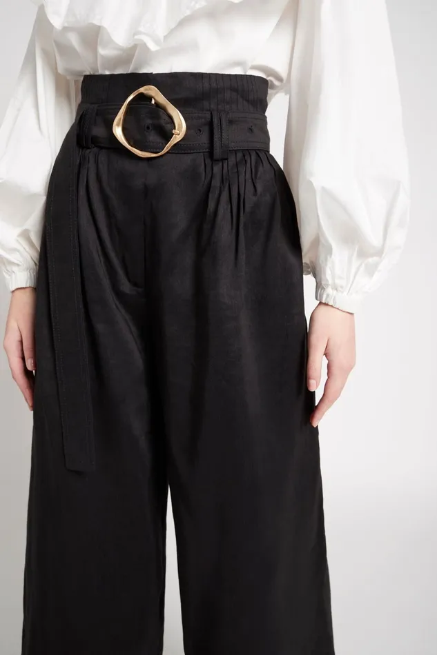 Women Jacquelyn Wide Leg Pant Black Aje Pants