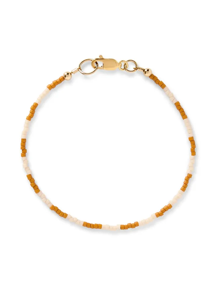Women Jewelry Faherty Faherty X Beyond The Sea Seed Bead Bracelet Golden Ochre Stripe