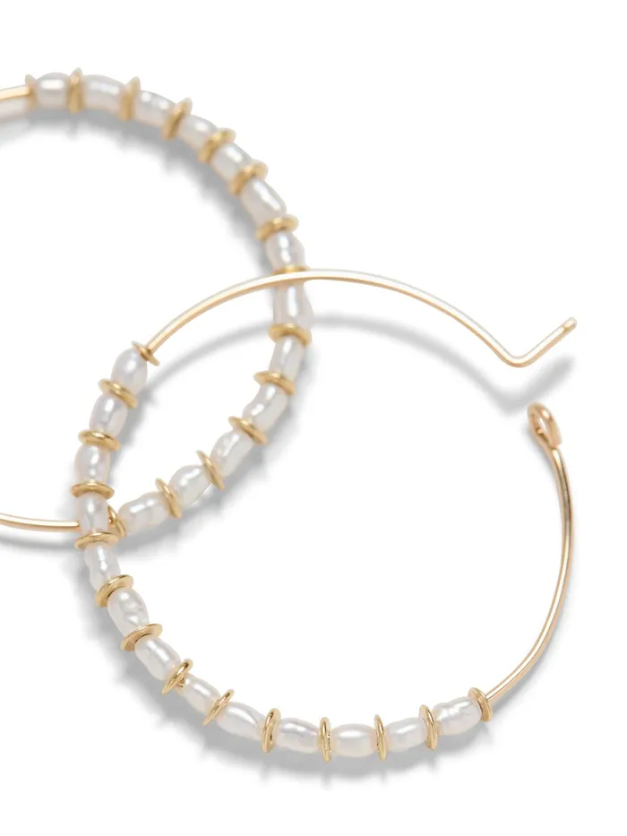 Women Jewelry Faherty Swell Life Pearl By The Sea Hoops Pearl