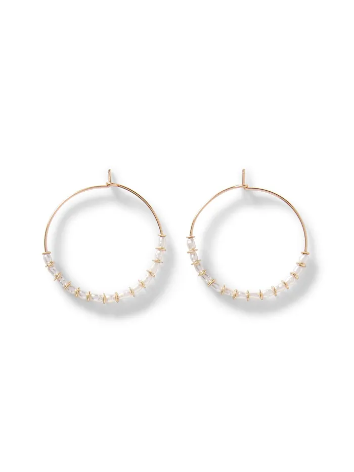 Women Jewelry Faherty Swell Life Pearl By The Sea Hoops Pearl