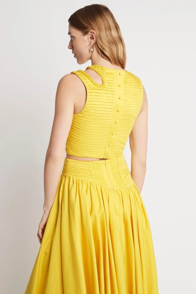 Women Jolie Abstract Cut Out Top Sun Shower Yellow Aje Tops