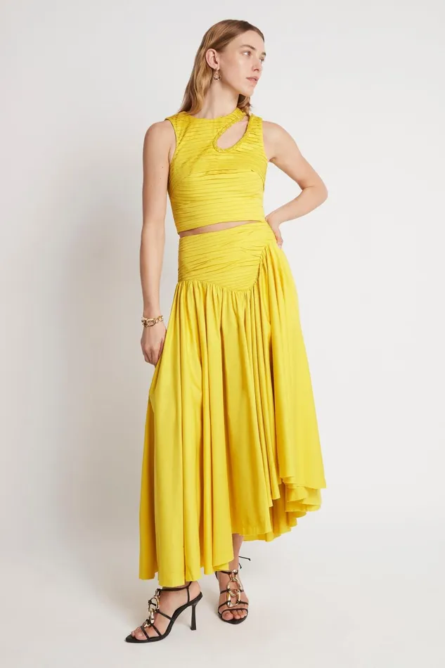 Women Jolie Abstract Cut Out Top Sun Shower Yellow Aje Tops