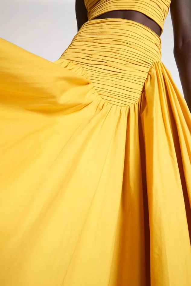 Women Jolie Asymmetric Midi Skirt Sun Shower Yellow Aje Skirts