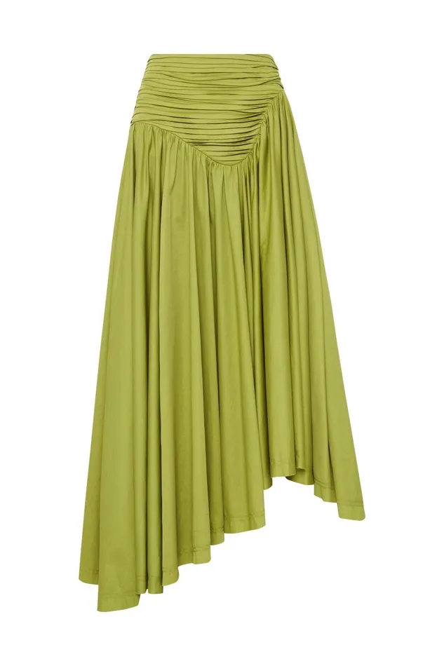 Women Jolie Asymmetric Midi Skirt Verdant Green Aje Skirts