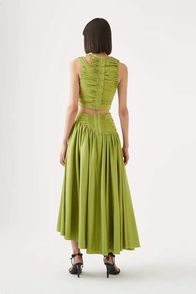 Women Jolie Asymmetric Midi Skirt Verdant Green Aje Skirts