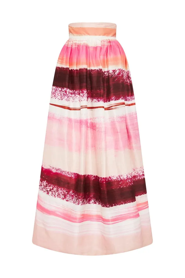 Women Kasbah Sunset Stripe Maxi Skirt Sunset Stripe Aje Skirts