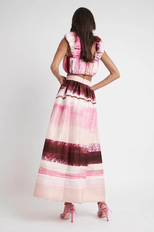 Women Kasbah Sunset Stripe Maxi Skirt Sunset Stripe Aje Skirts