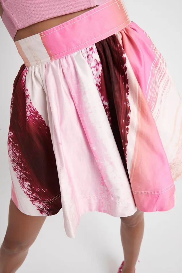 Women Kasbah Sunset Stripe Mini Flippy Tiered Skirt Sunset Stripe Aje Skirts