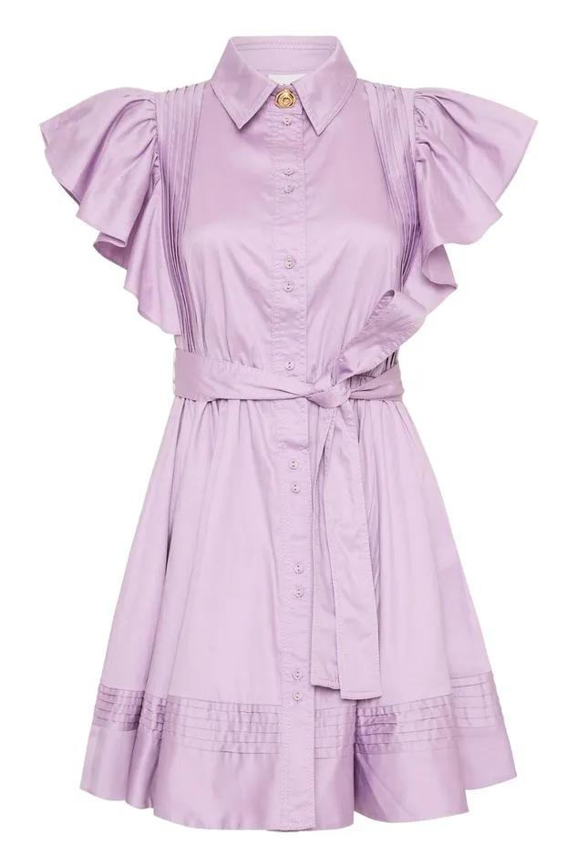 Women Kindred Frill Mini Dress Lilac Aje Dresses
