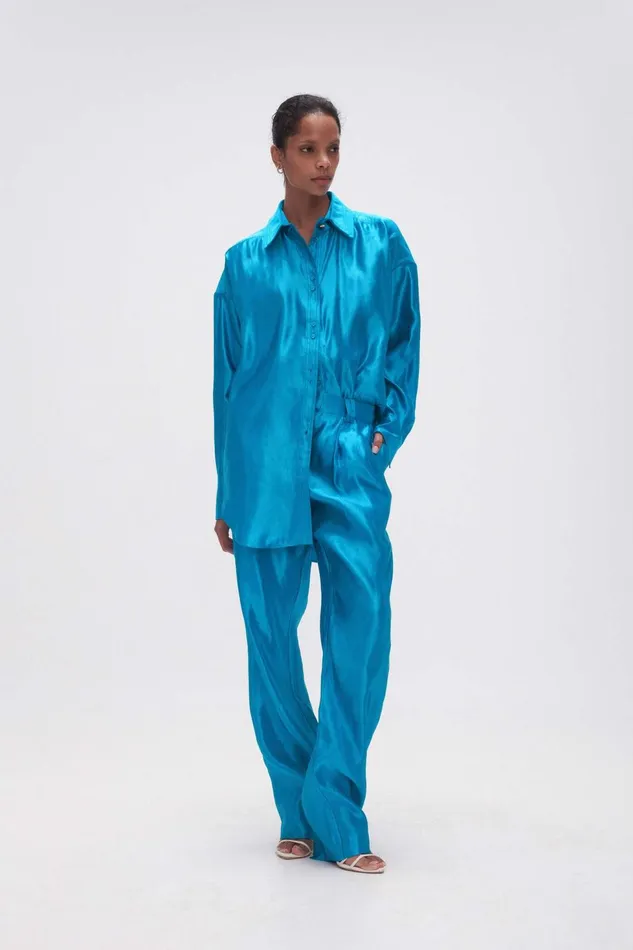 Women Kingsford Shirt Azure Blue Aje Tops