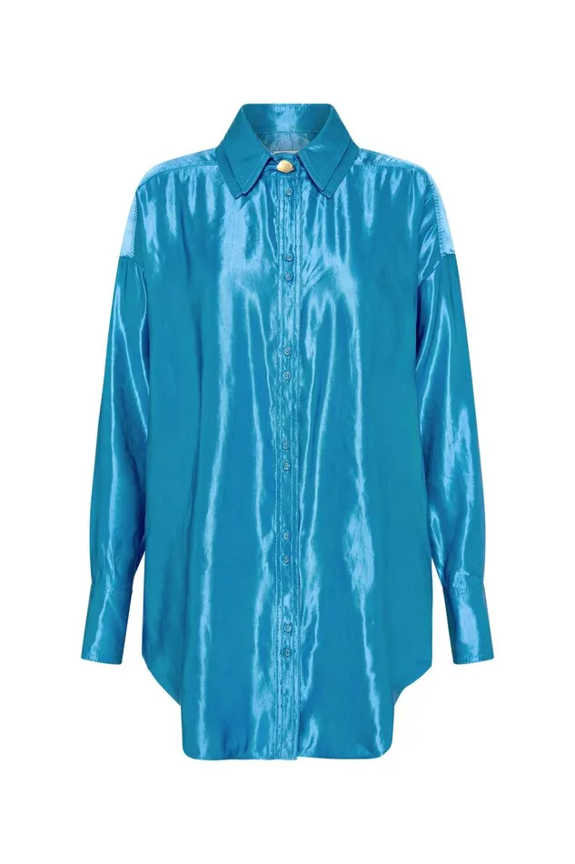 Women Kingsford Shirt Azure Blue Aje Tops