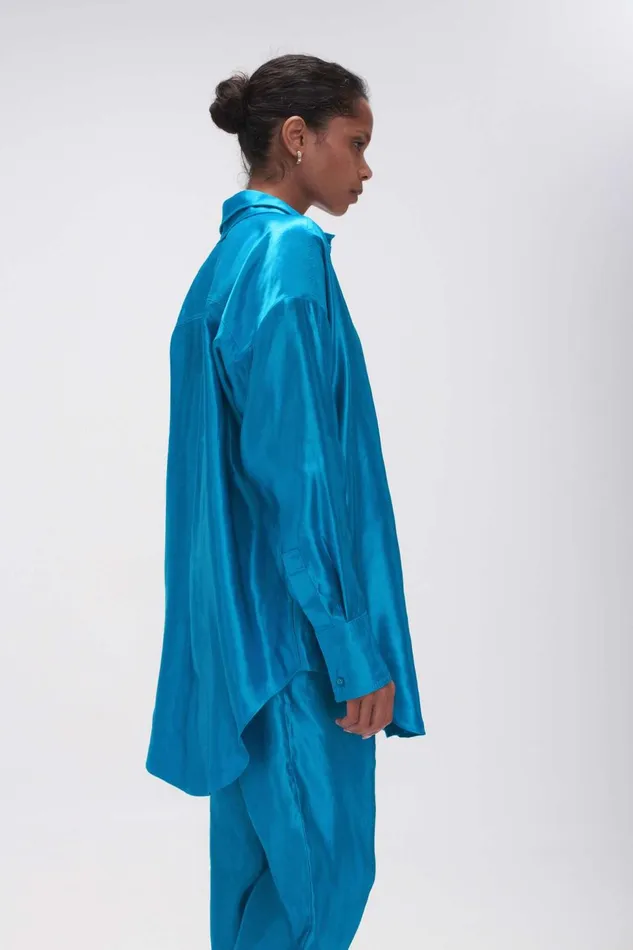 Women Kingsford Shirt Azure Blue Aje Tops