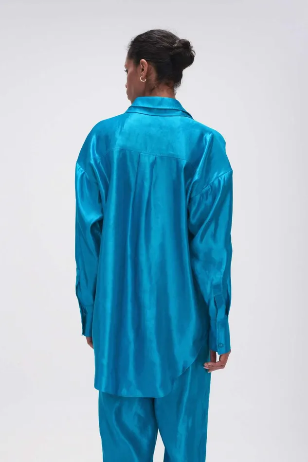 Women Kingsford Shirt Azure Blue Aje Tops