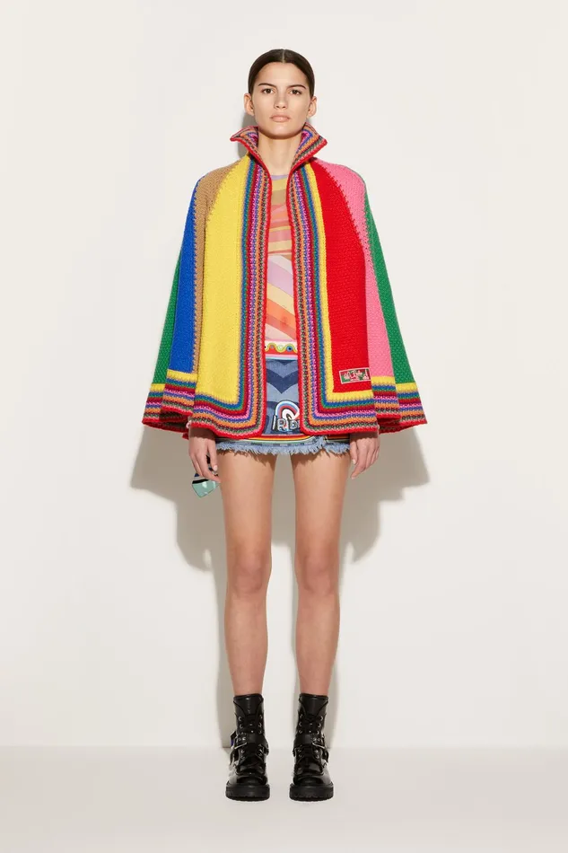 Women Knitwear PUCCI Colourblock Wool Cape