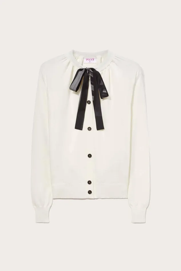 Women Knitwear PUCCI Iride Print SilkTwill Cardigan