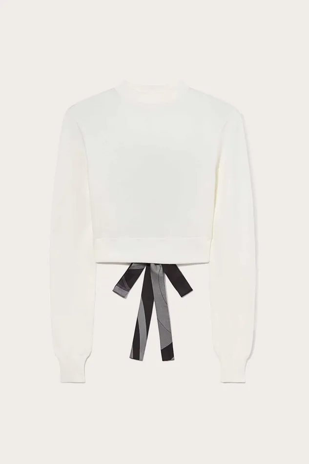 Women Knitwear PUCCI Iride SilkTwill Cropped Top