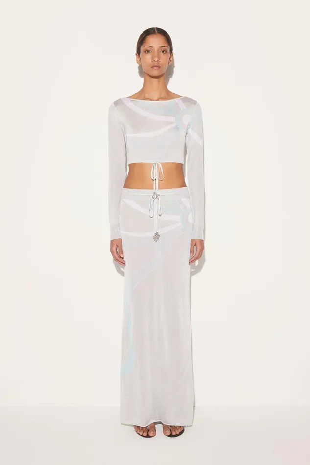 Women Knitwear PUCCI MarmoJacquard Crop Top