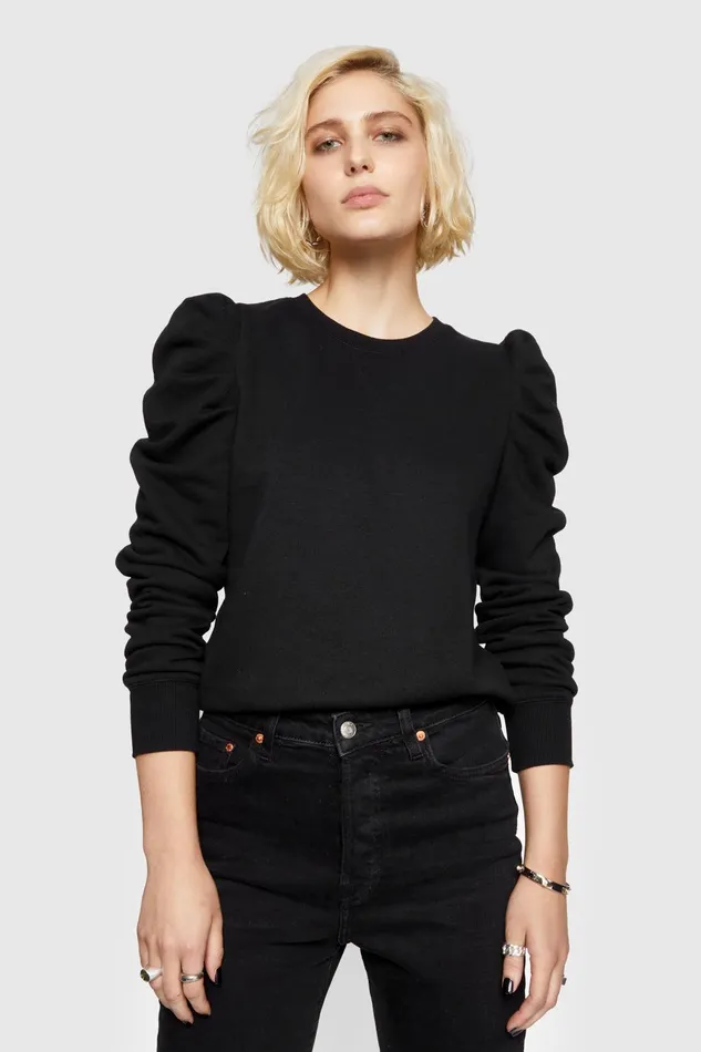 Women Knitwear Rebecca Minkoff Janine Sweatshirt Black Women Knitwear Rebecca Minkoff Janine Sweatshirt Black