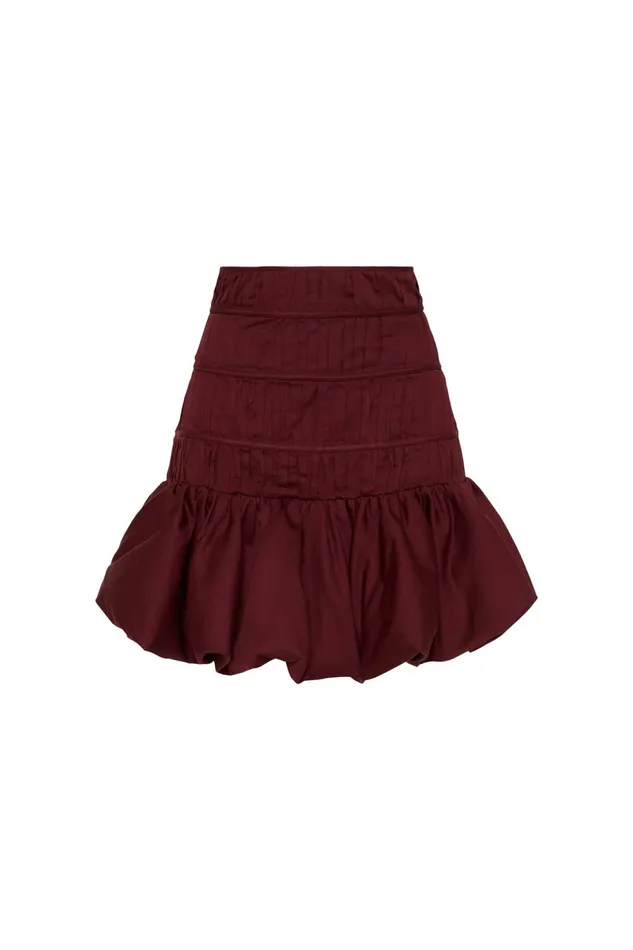 Women La Vie Bubble Mini Skirt Chestnut Red Aje Skirts