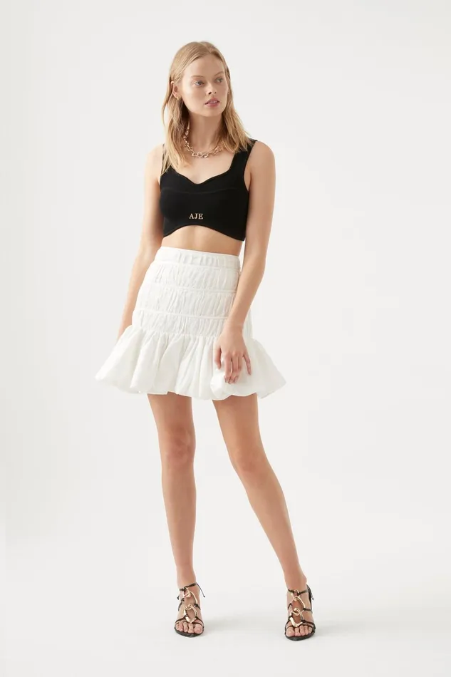Women La Vie Bubble Mini Skirt Ivory Aje Skirts