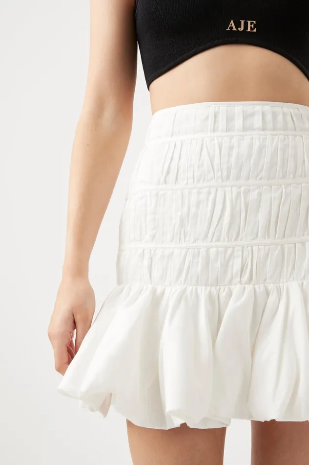Women La Vie Bubble Mini Skirt Ivory Aje Skirts