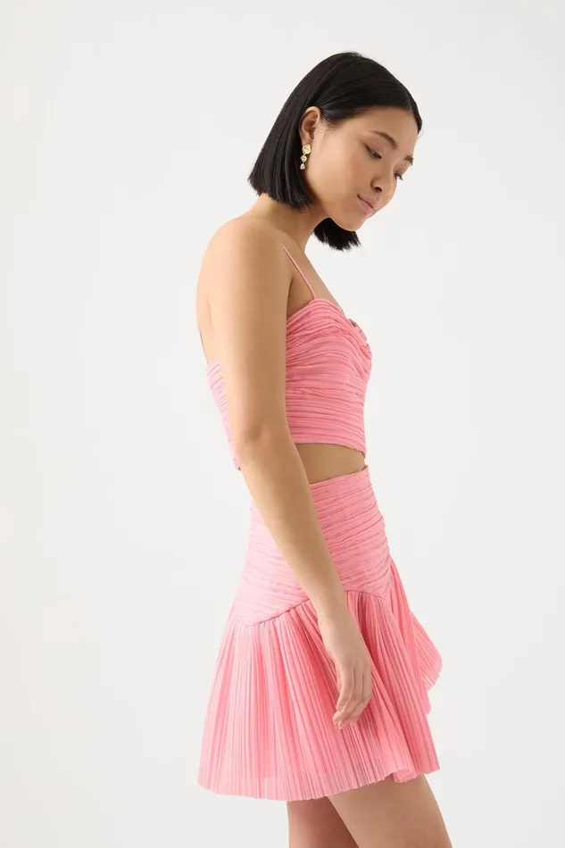 Women Laurier Wave Mini Skirt Ballet Pink Aje Skirts