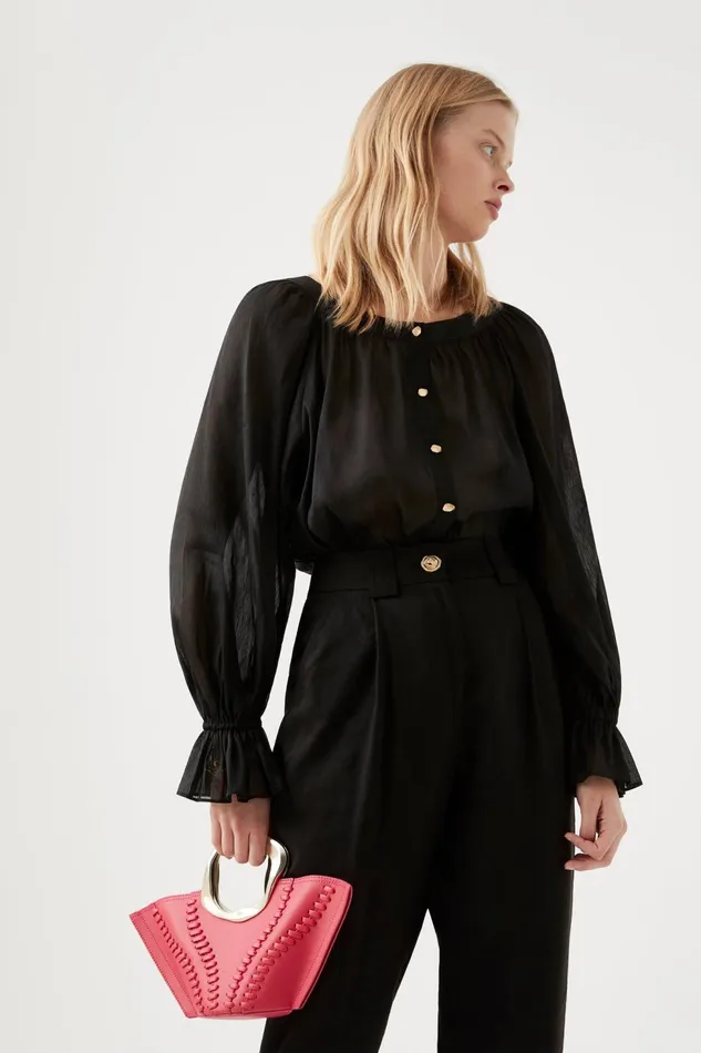 Women Le Corsaire Blouse Blackgold Aje Tops
