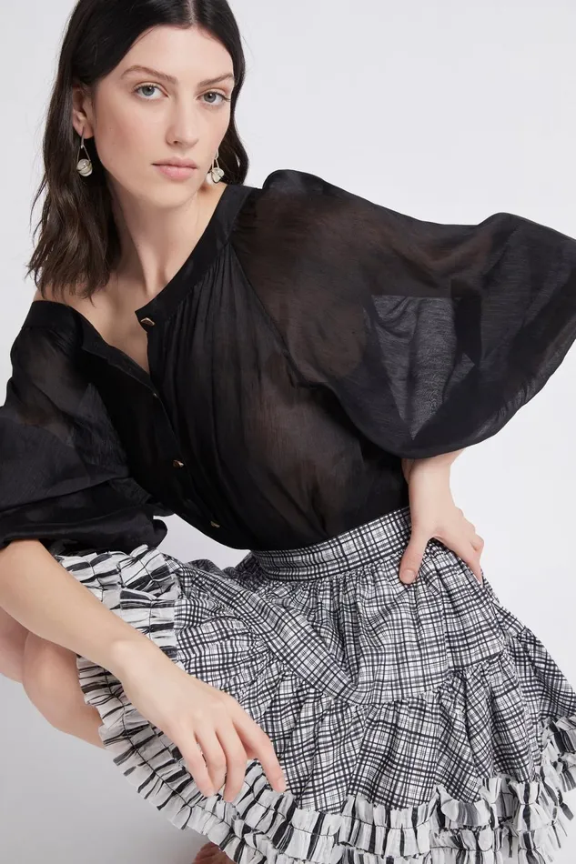 Women Le Corsaire Blouse Blackgold Aje Tops