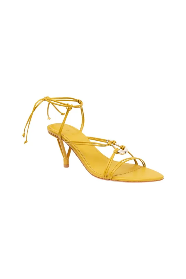 Women Leda Sculptural Mid Heel Mustard Aje Shoes