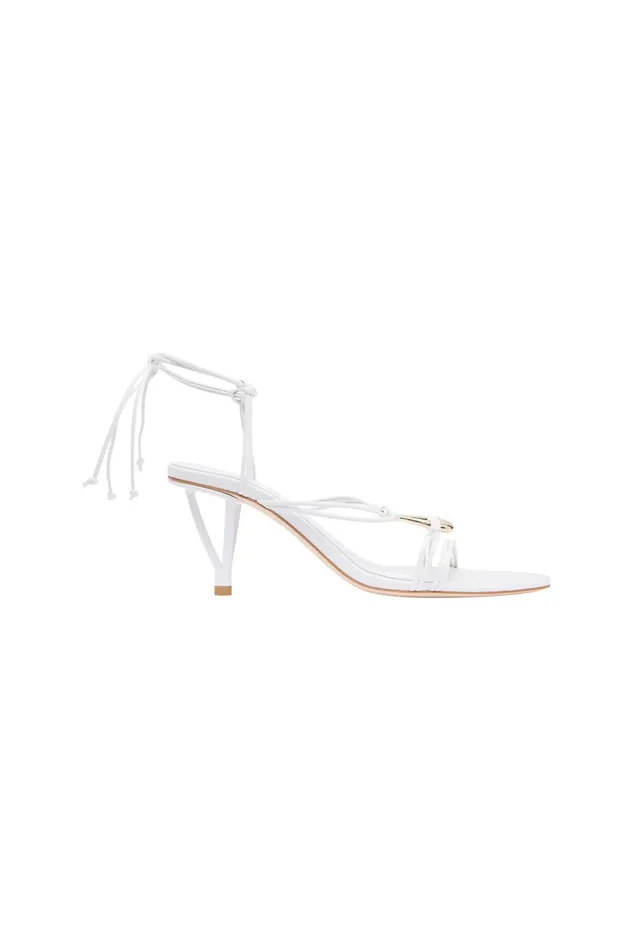 Women Leda Sculptural Mid Heel White Aje Shoes