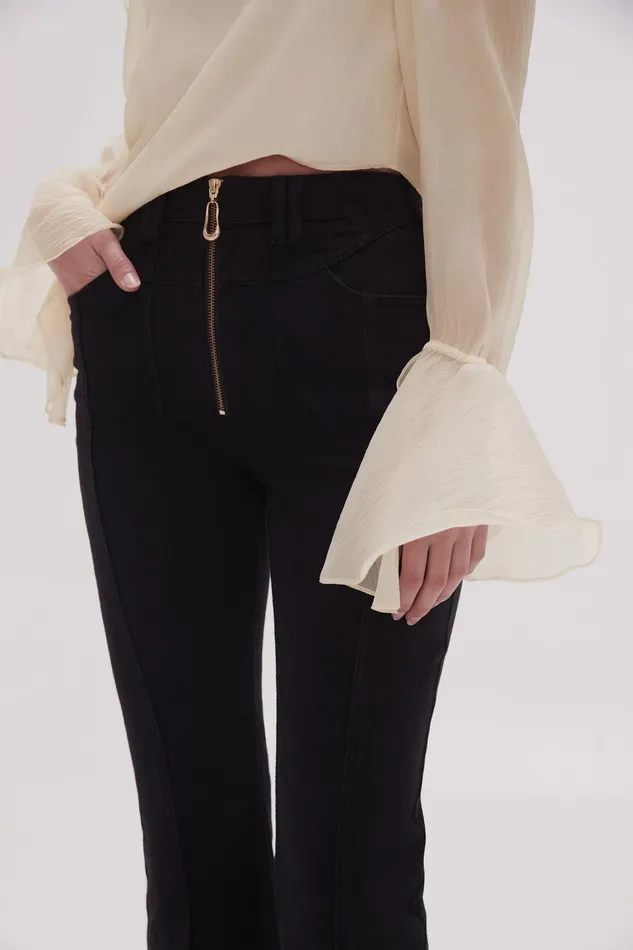 Women Lola Denim Wide Leg Jeans Black Aje Pants