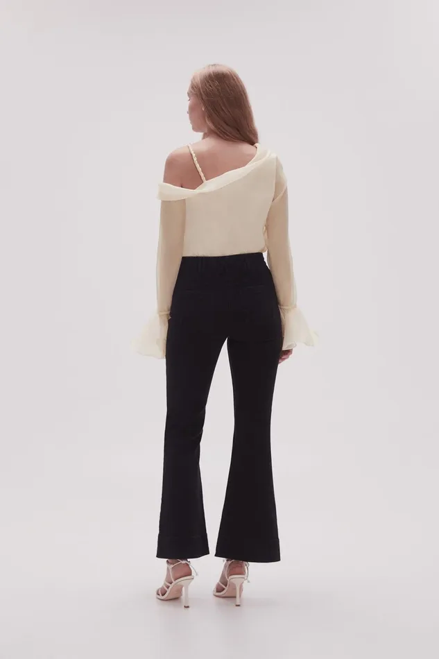 Women Lola Denim Wide Leg Jeans Black Aje Pants