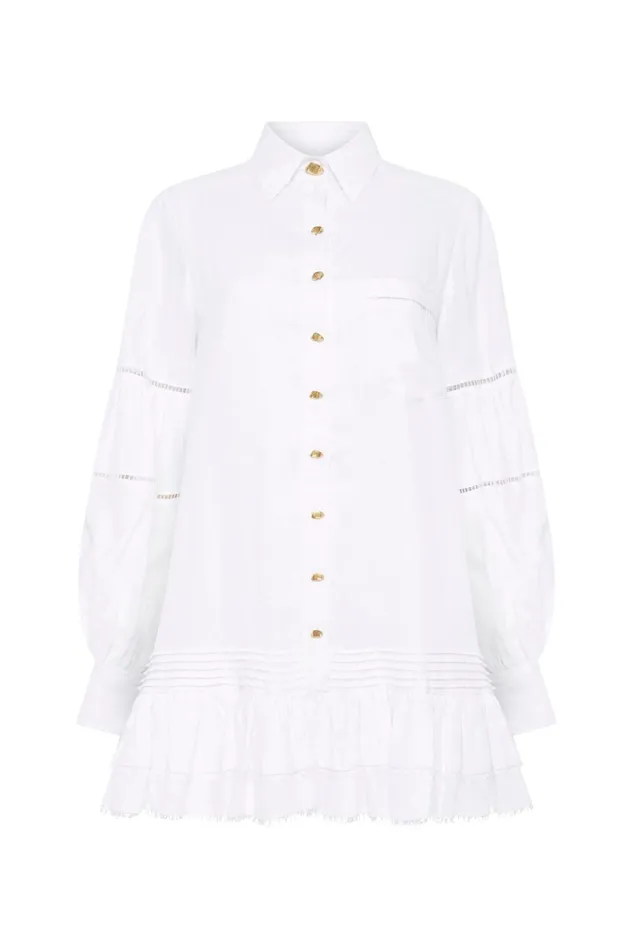 Women Lotus Shirt Dress Ivory Aje Dresses