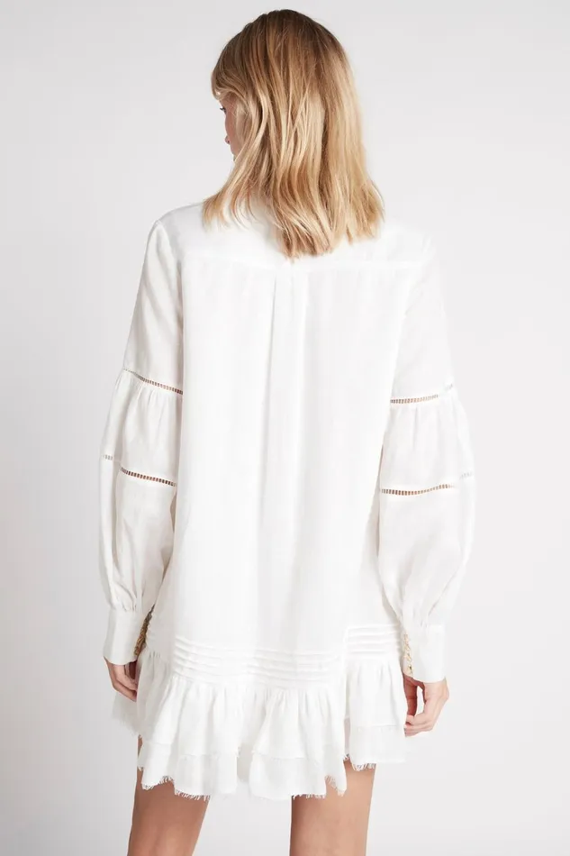 Women Lotus Shirt Dress Ivory Aje Dresses