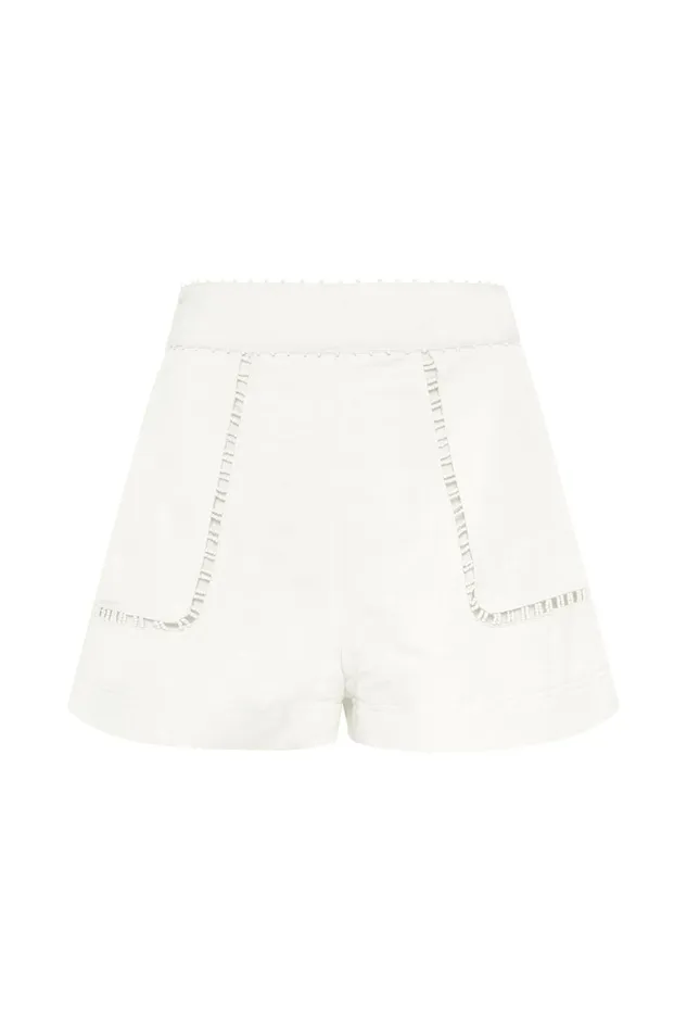 Women Lucie Beaded Trim Short Ivory Aje Shorts