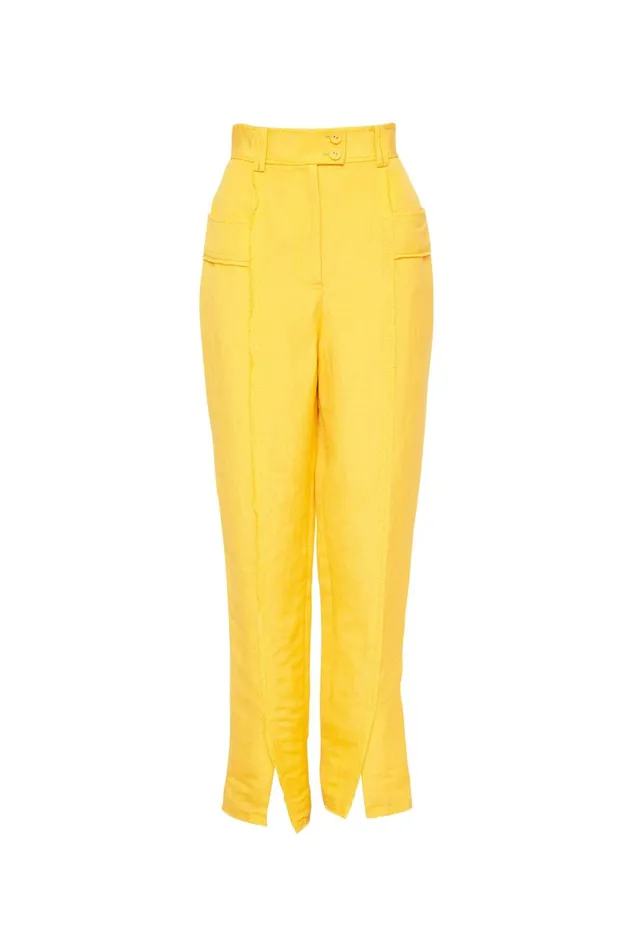 Women Martino Tapered Leg Pant Daisy Yellow Aje Pants