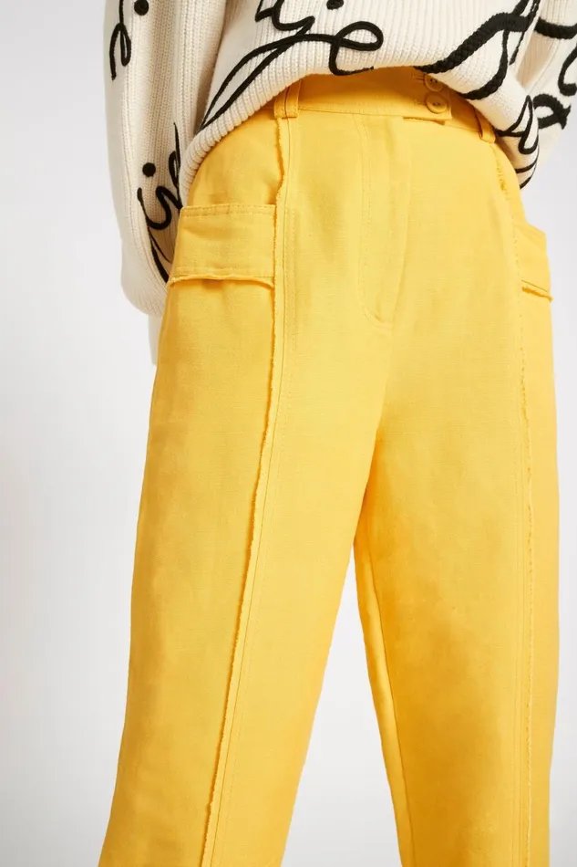 Women Martino Tapered Leg Pant Daisy Yellow Aje Pants